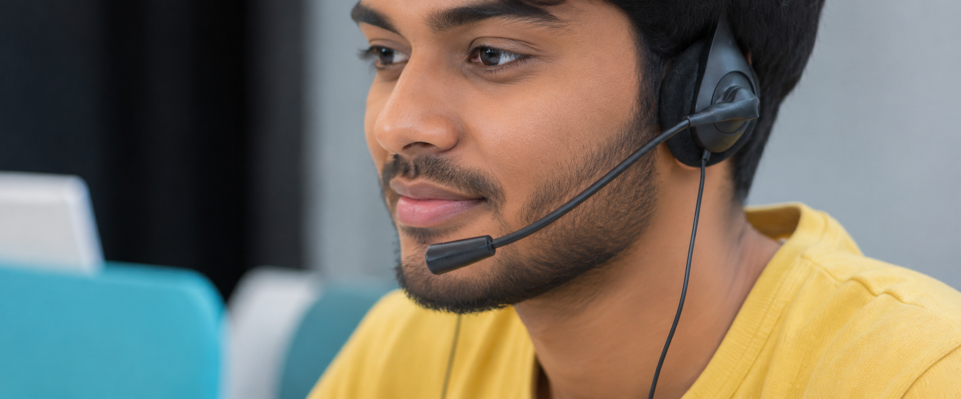 Professional interpreter with headset
